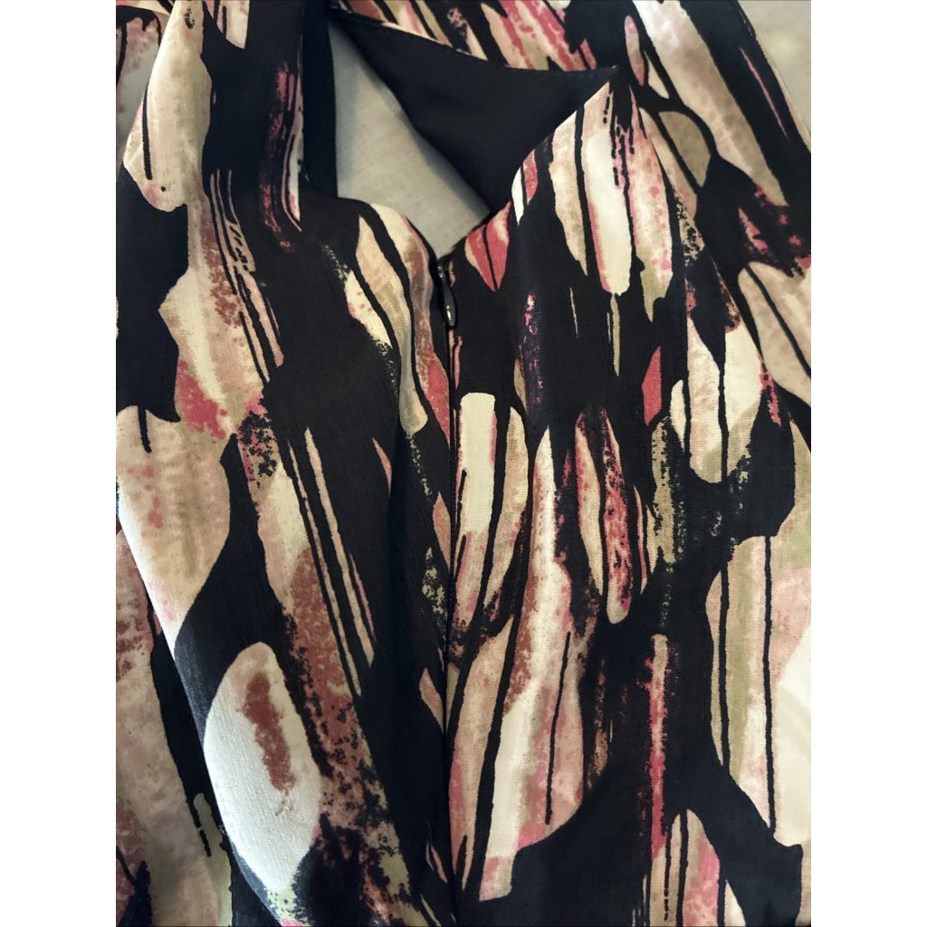 The Limited Womens Size 0 Halter Dress Black Multicolor Pleated Neckline — image 6 of 6